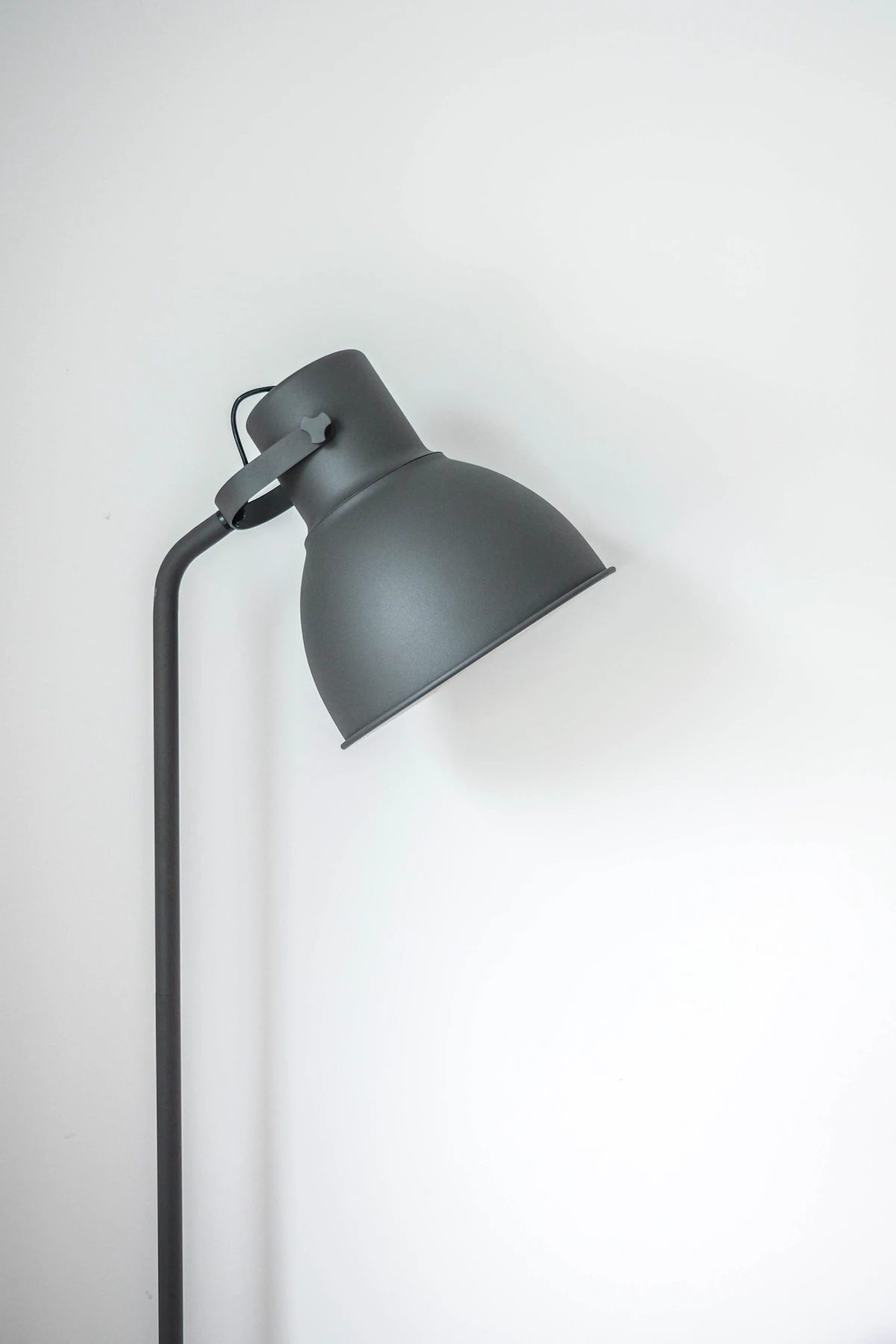 Matte grey metal task floor lamp